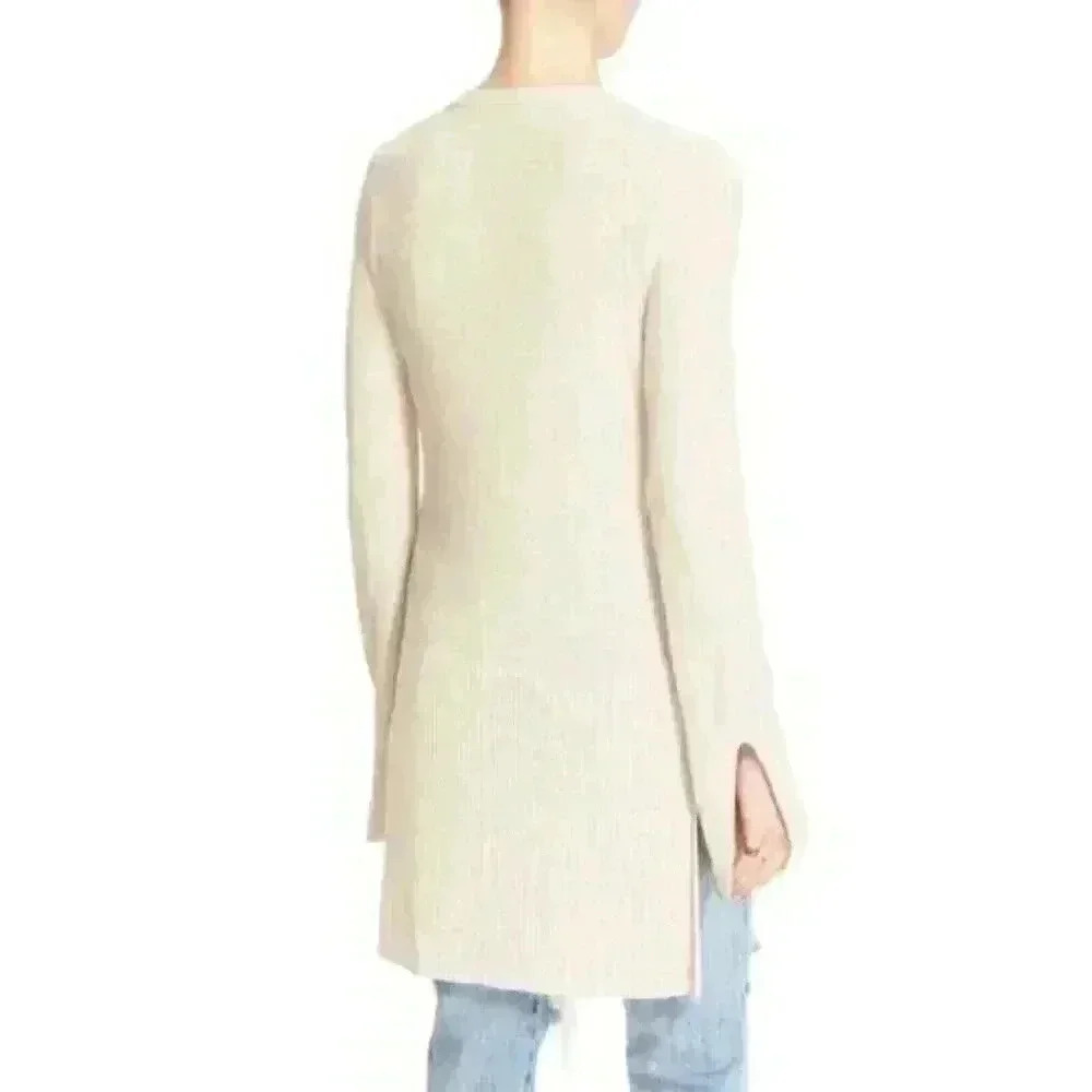 NWT Free People Women's Large Crisscross V-Neck Long Sleeve Tunic Sweater Cream - Picture 5 of 16